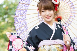 Beautiful japanese kimono woman